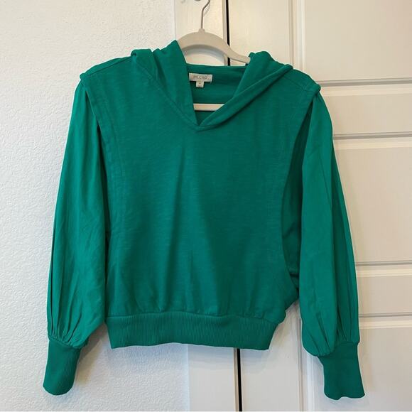 Anthro Pilcro Fabric Mix Cropped Hoodie - Picture 3 of 7